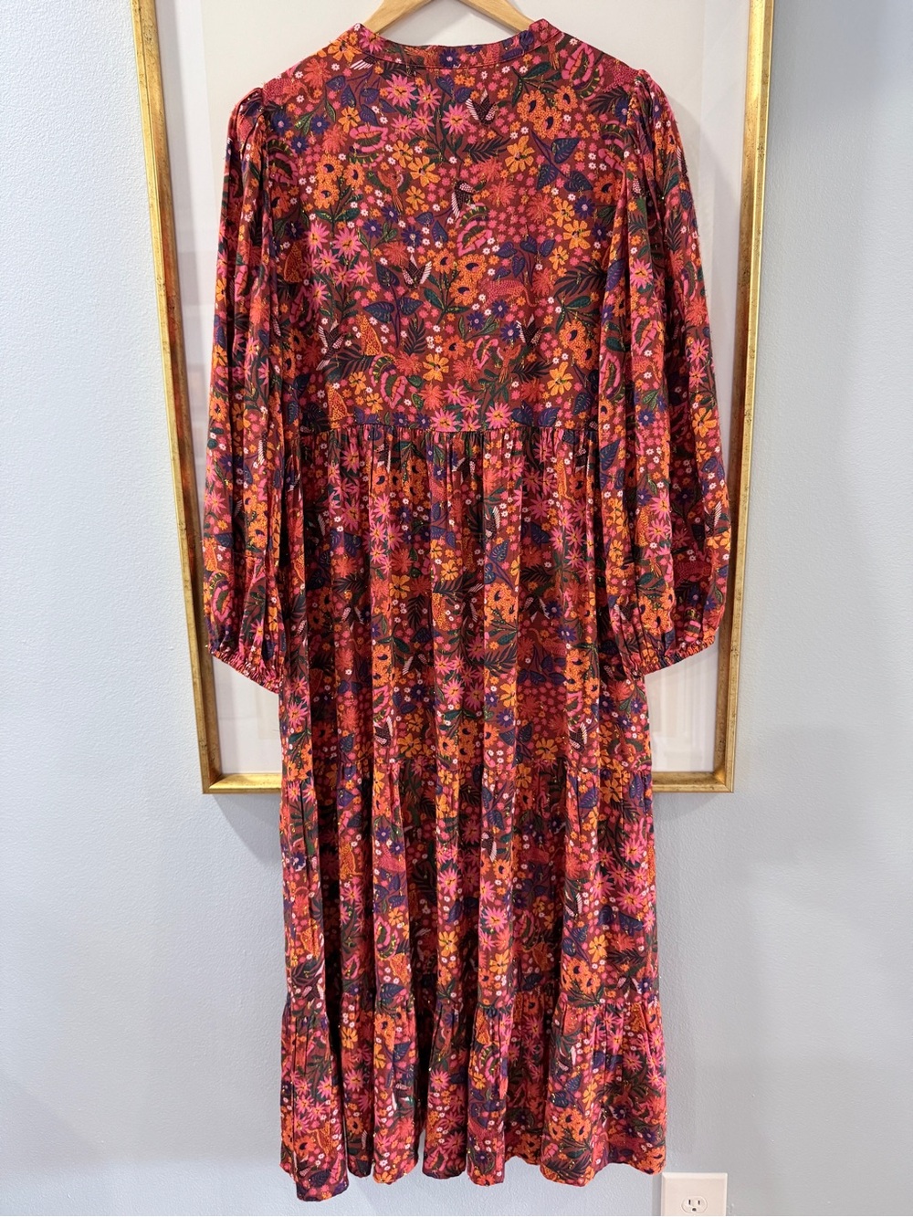 Briton Court Red Floral Maxi Dress Medium - Picture 5 of 9